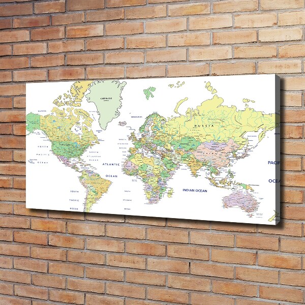 Cuadro canvas moderno de gran formato horizontal Mapa del mundo