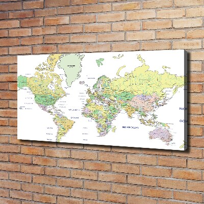 Cuadro canvas moderno de gran formato horizontal Mapa del mundo