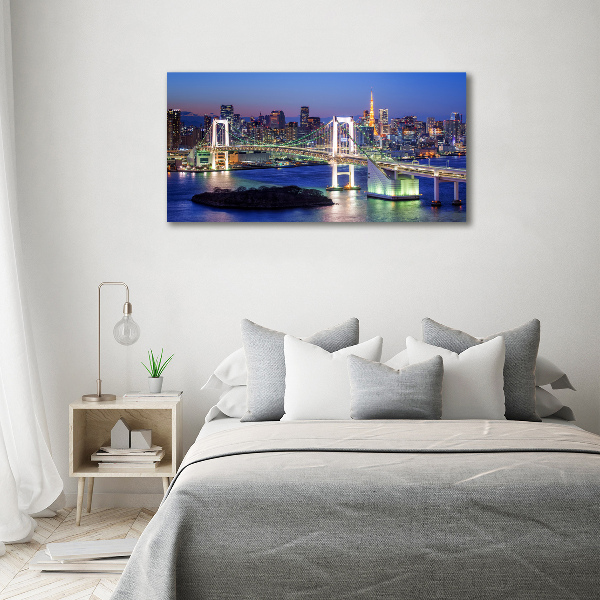Cuadro canvas moderno de gran formato horizontal Puente de Tokio