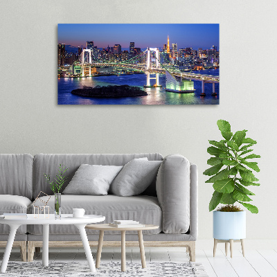 Cuadro canvas moderno de gran formato horizontal Puente de Tokio