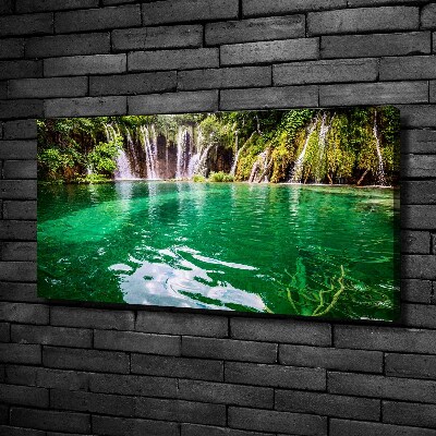 Cuadro canvas moderno de gran formato horizontal Lago de Plitvice