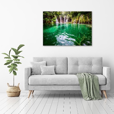 Cuadro canvas moderno de gran formato horizontal Lago de Plitvice