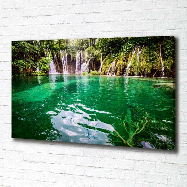 Cuadro canvas moderno de gran formato horizontal Lago de Plitvice