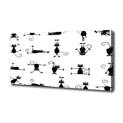 Cuadro canvas con impresión uv duradera horizontal Ilustración de gatos