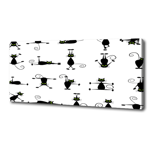 Cuadro canvas con impresión uv duradera horizontal Ilustración de gatos