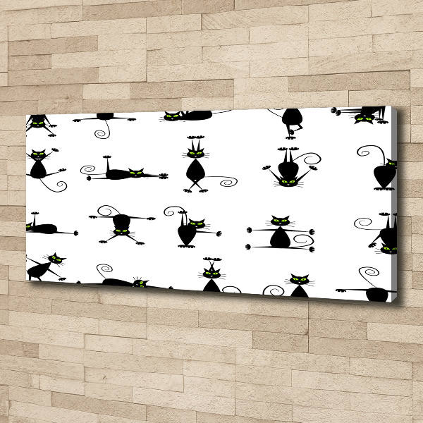 Cuadro canvas con impresión uv duradera horizontal Ilustración de gatos