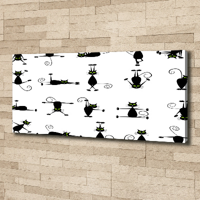 Cuadro canvas con impresión uv duradera horizontal Ilustración de gatos