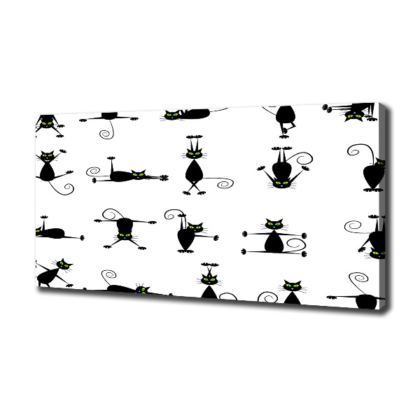 Cuadro canvas con impresión uv duradera horizontal Ilustración de gatos