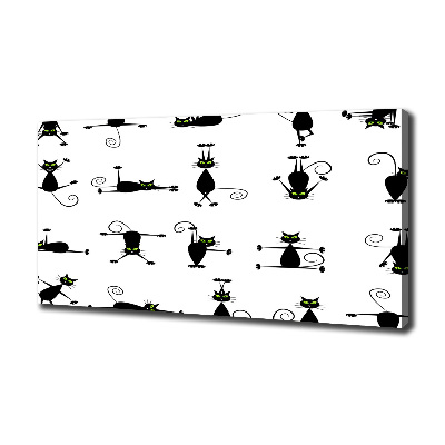 Cuadro canvas con impresión uv duradera horizontal Ilustración de gatos