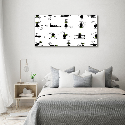Cuadro canvas con impresión uv duradera horizontal Ilustración de gatos