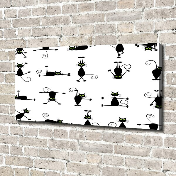 Cuadro canvas con impresión uv duradera horizontal Ilustración de gatos