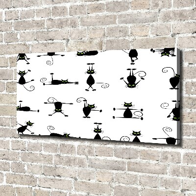 Cuadro canvas con impresión uv duradera horizontal Ilustración de gatos