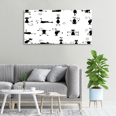 Cuadro canvas con impresión uv duradera horizontal Ilustración de gatos