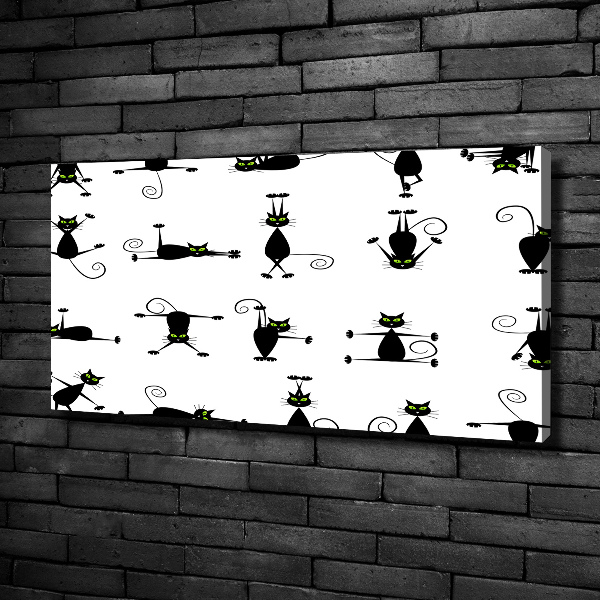 Cuadro canvas con impresión uv duradera horizontal Ilustración de gatos