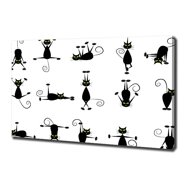 Cuadro canvas con impresión uv duradera horizontal Ilustración de gatos