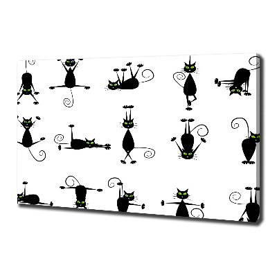 Cuadro canvas con impresión uv duradera horizontal Ilustración de gatos