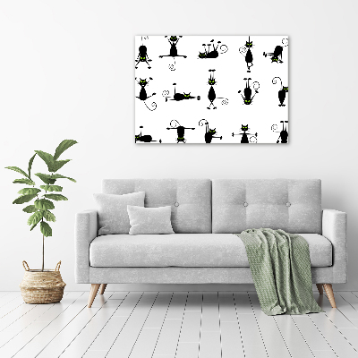 Cuadro canvas con impresión uv duradera horizontal Ilustración de gatos