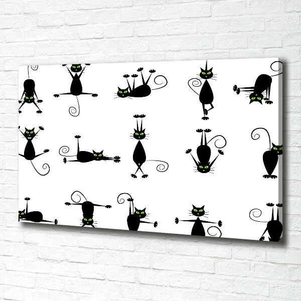 Cuadro canvas con impresión uv duradera horizontal Ilustración de gatos