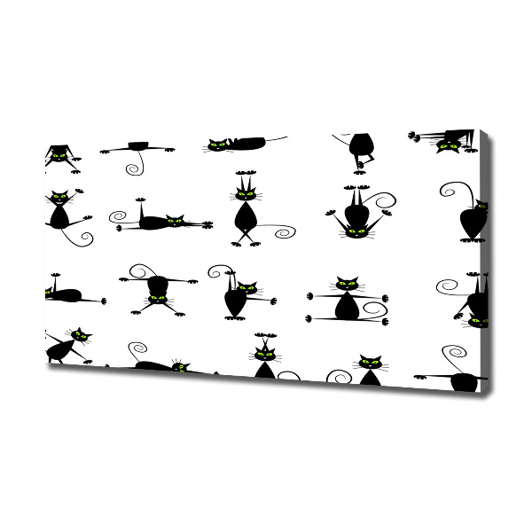 Cuadro canvas con impresión uv duradera horizontal Ilustración de gatos