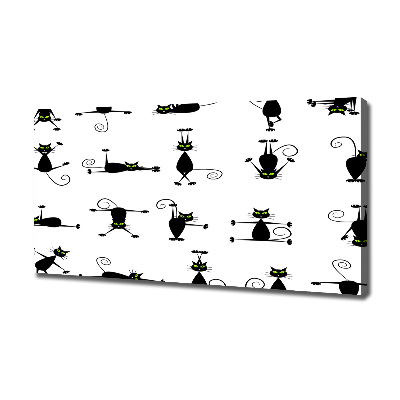Cuadro canvas con impresión uv duradera horizontal Ilustración de gatos