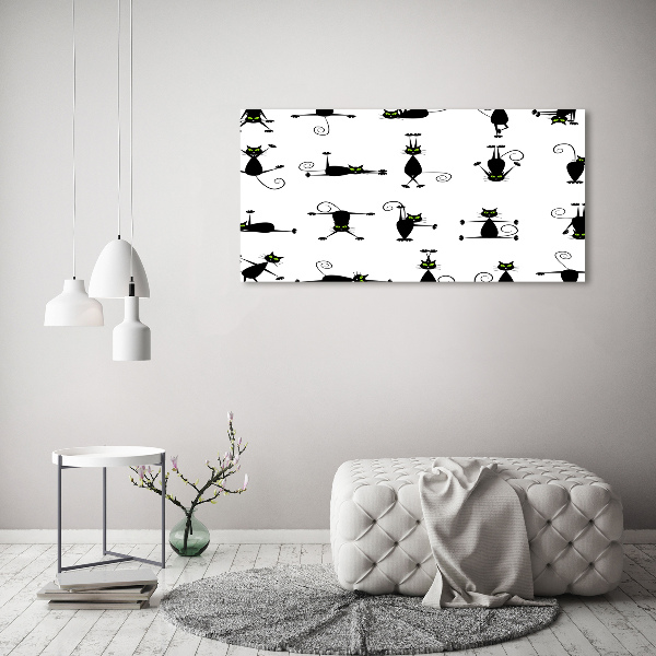 Cuadro canvas con impresión uv duradera horizontal Ilustración de gatos