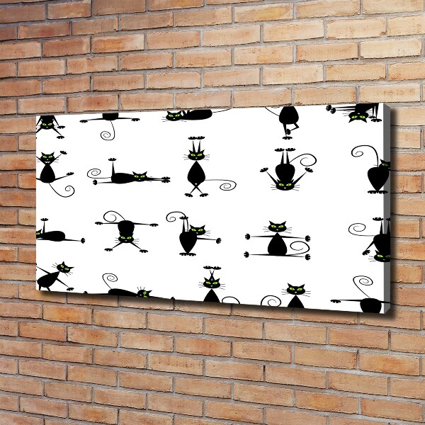 Cuadro canvas con impresión uv duradera horizontal Ilustración de gatos