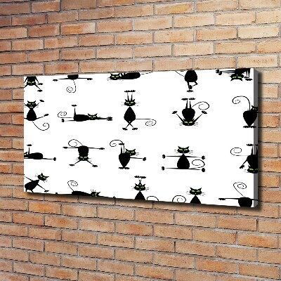 Cuadro canvas con impresión uv duradera horizontal Ilustración de gatos