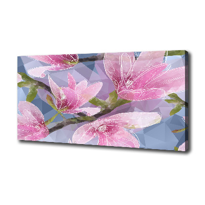 Cuadro canvas moderno de gran formato horizontal Magnolia rosa