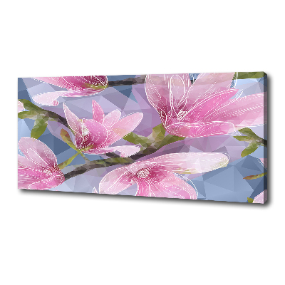 Cuadro canvas moderno de gran formato horizontal Magnolia rosa