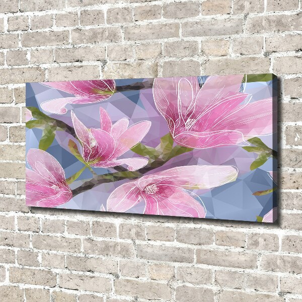 Cuadro canvas moderno de gran formato horizontal Magnolia rosa