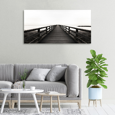 Cuadro canvas con impresión uv duradera horizontal Muelle de madera