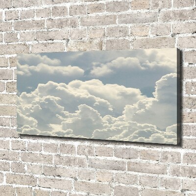 Cuadro canvas moderno de gran formato horizontal Nubes