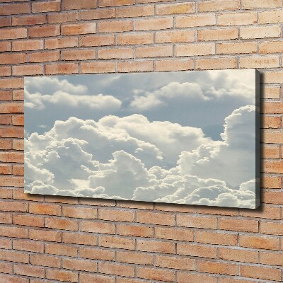 Cuadro canvas moderno de gran formato horizontal Nubes