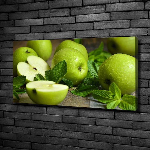 Cuadro canvas con impresión uv duradera horizontal manzanas verdes