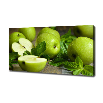 Cuadro canvas con impresión uv duradera horizontal manzanas verdes