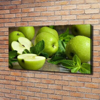 Cuadro canvas con impresión uv duradera horizontal manzanas verdes