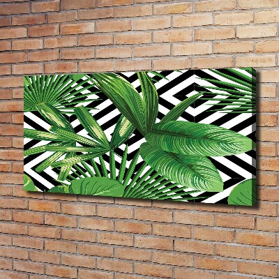 Fotocuadro en lienzo de alta calidad horizontal hojas tropicales
