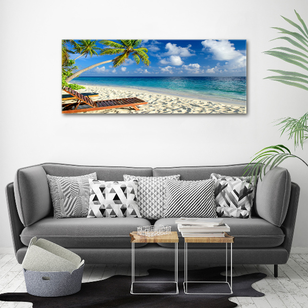 Cuadro canvas moderno de gran formato horizontal Playa tropical