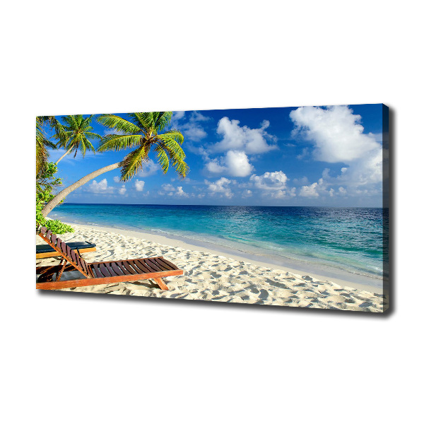 Cuadro canvas moderno de gran formato horizontal Playa tropical
