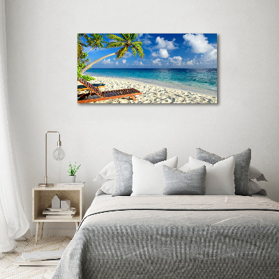 Cuadro canvas moderno de gran formato horizontal Playa tropical