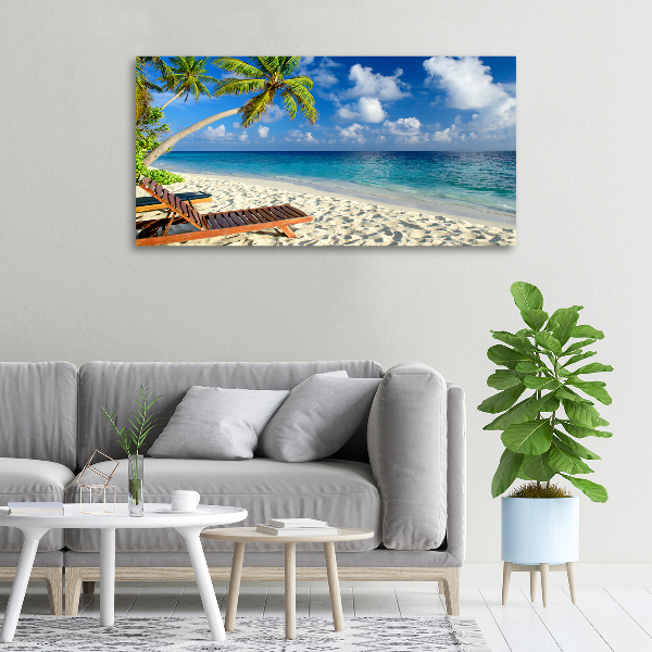 Cuadro canvas moderno de gran formato horizontal Playa tropical