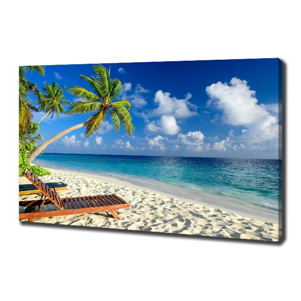 Cuadro canvas moderno de gran formato horizontal Playa tropical