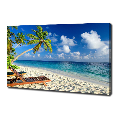 Cuadro canvas moderno de gran formato horizontal Playa tropical