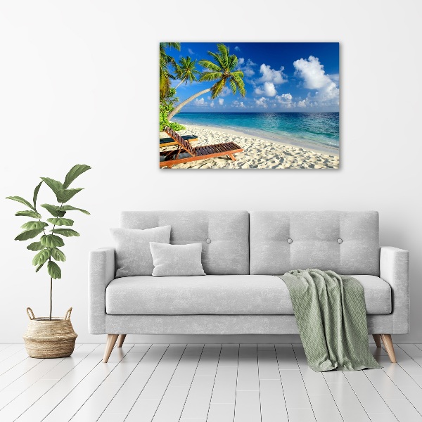 Cuadro canvas moderno de gran formato horizontal Playa tropical