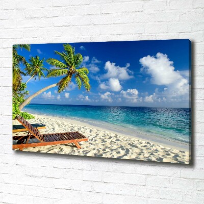 Cuadro canvas moderno de gran formato horizontal Playa tropical