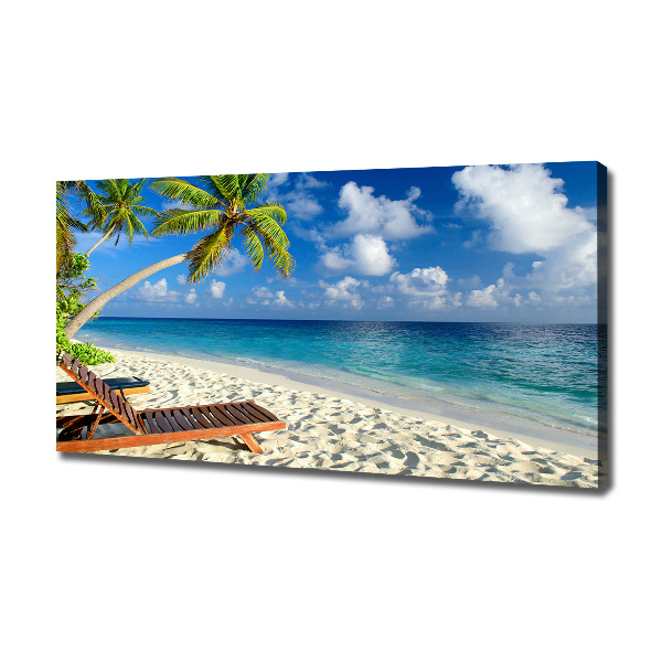 Cuadro canvas moderno de gran formato horizontal Playa tropical