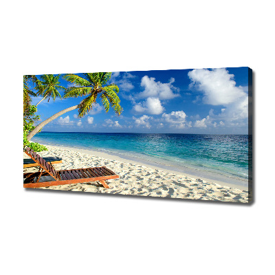 Cuadro canvas moderno de gran formato horizontal Playa tropical