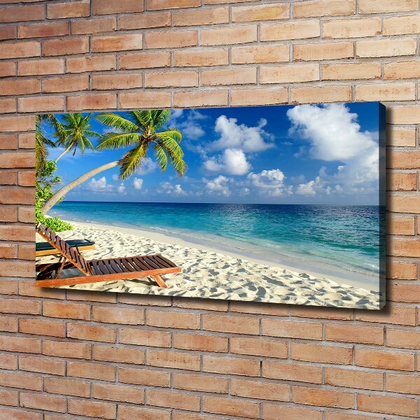 Cuadro canvas moderno de gran formato horizontal Playa tropical
