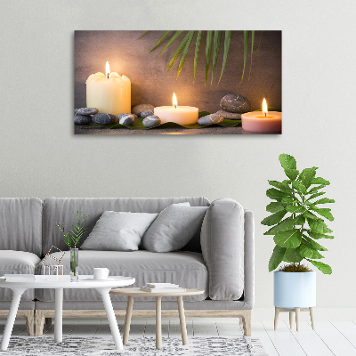Cuadro canvas con impresión uv duradera horizontal Velas encendidas