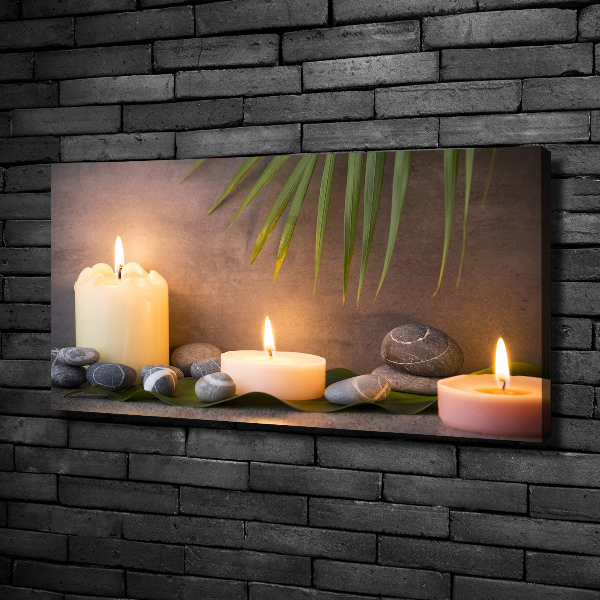Cuadro canvas con impresión uv duradera horizontal Velas encendidas